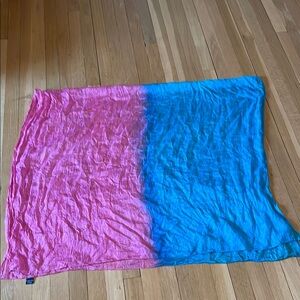 Pink and Blue Tie-Dye Scarf